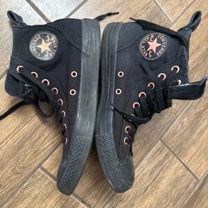 Converse Chuck Taylor All Star  black and rose gold  high tops Women’s Size 9